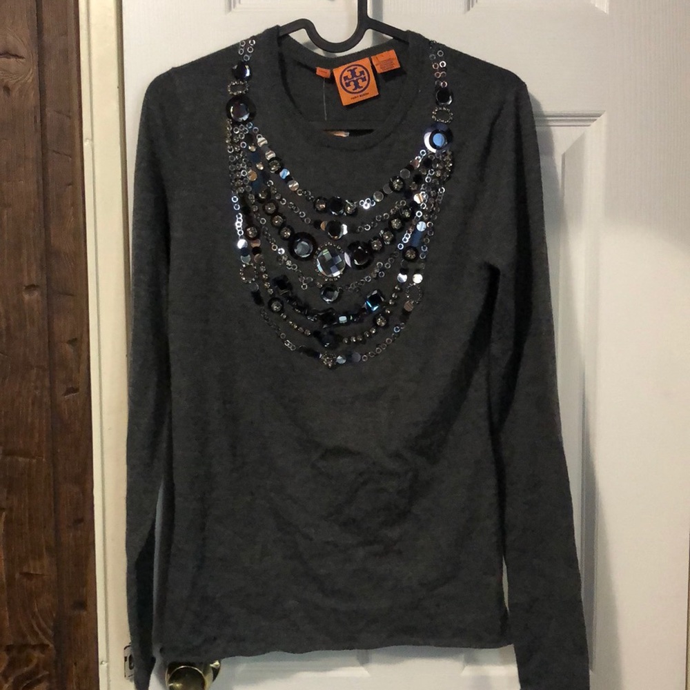 Toy Burch Gray Cashmere Sequins